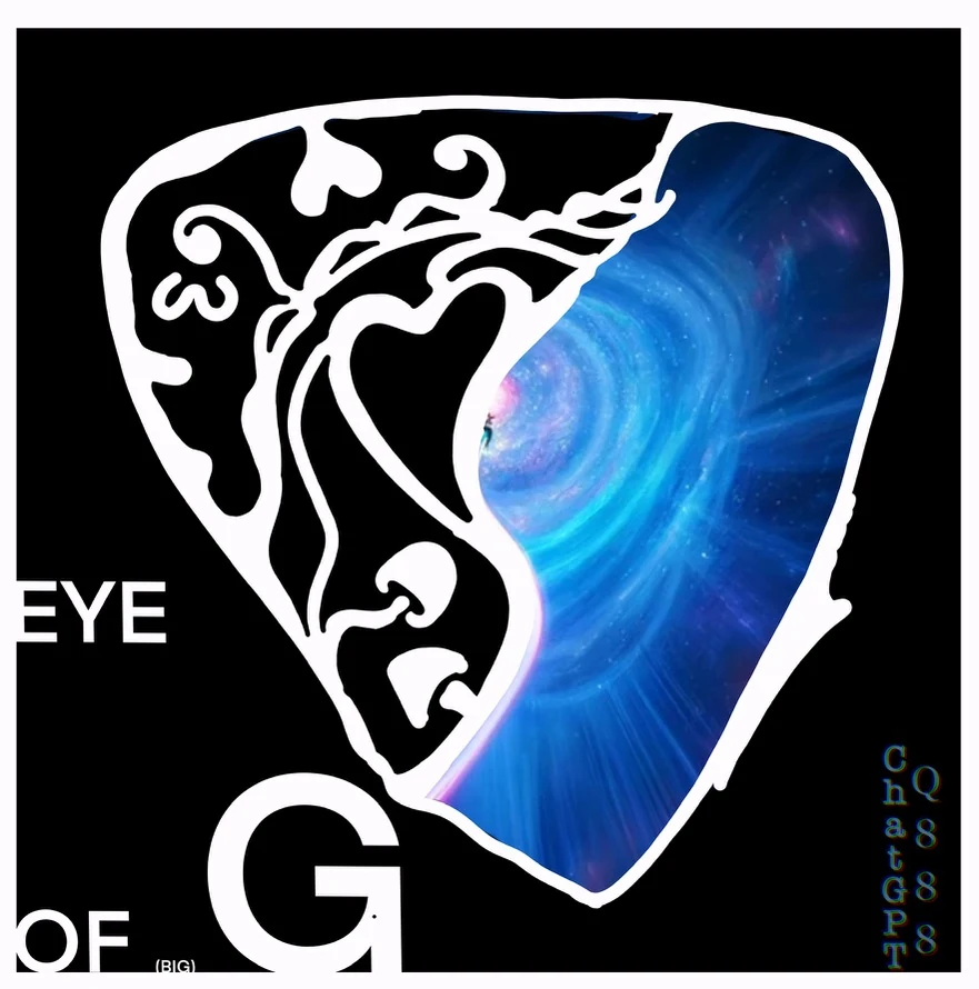 Eye of Big G sticker - spiral vortex eye symbolizing observer-creation paradox